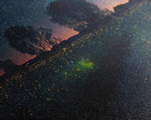 Cargar imagen en el visor de la galería, Fireflies light up the Oklahoma Prairie under a Starry night sky, framed canvas print
