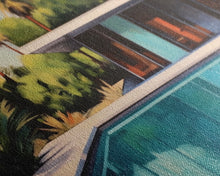 Load image into Gallery viewer, The Pool House, Mid Century Modern Decor, Framed Wall Art, Architectural Print, Retro Art, Swimming Pool Art, Framed Painting
