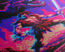 Carregar imagem no visualizador da galeria, Tabletop RPG art, vaporwave neon aesthetic, Barbarian art, framed canvas print
