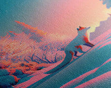 Carregar imagem no visualizador da galeria, Cute arctic fox art in the snow, framed canvas print
