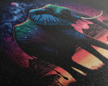 Load image into Gallery viewer, Elephant Art | Framed Canvas Print | Framed Wall Art | Animal Prints | Wildlife Art | Elephant Walks Under A Full Moon | Kid&#39;s Room Decor
