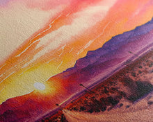 Carregar imagem no visualizador da galeria, Arizona Desert at Sunset, Dirt Road, Framed Canvas Print, Colorful Wall Art, Sofa Art
