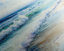 Load image into Gallery viewer, framed ocean art, beach wall art, framed wall art, living room wall decor, abstract landscape art, framed canvas print
