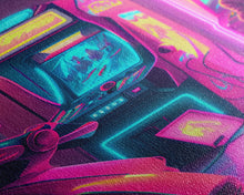 Cargar imagen en el visor de la galería, Game Room Decor, Framed Canvas Print, Synthwave Arcade, Boys Room, Gamer Gift, Gaming Wall Art, Video Game Posters, Teen Room
