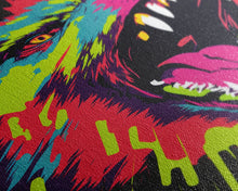 Cargar imagen en el visor de la galería, CHOMP! Wolf Bite! Framed Canvas Print, Unique Pop Art Style Animal Print
