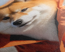 Load image into Gallery viewer, Shiba Inu Wall Print, Dog Wall Art, Animal Art, Orange Jacket, Funny Wall Art, Framed Wall Art, Framed Canvas, Wall Print, Wall Canvas
