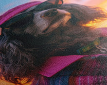 Load image into Gallery viewer, Dachshund Wall Print, Dog Wall Art, Dog Sunglasses, Dog In Pink Suit, Funny Art, Framed Wall Art, Framed Canvas, Wall Print, Wall Canvas
