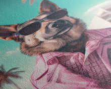 Carregar imagem no visualizador da galeria, German Shepherd Pink Suit Wall Print, Animal Wall Art, Dog Portrait, Dog Art Print, Framed Wall Art, Framed Canvas, Wall Print, Wall Canvas
