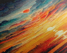 Carregar imagem no visualizador da galeria, Abstract sunset and clouds canvas print, beautiful oil painting print, nature and landscape wall art, ready to hang
