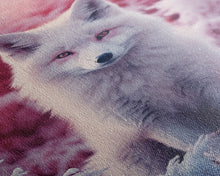 Carregar imagem no visualizador da galeria, Arctic Fox Wall Print, Animal Art Print, Animal Portrait, Pink Art, Wildlife Art, Framed Wall Art, Framed Canvas, Wall Print, Wall Canvas
