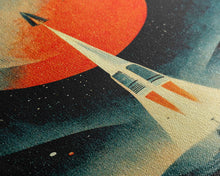 Carregar imagem no visualizador da galeria, Art Deco Style Spaceship, Space Exploration, Science Fiction / SciFi Canvas Print, Ready to Hang Wall Art
