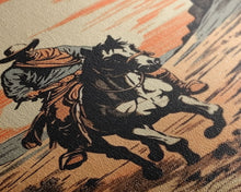 Load image into Gallery viewer, Cowboy Wall Decor, 12x18 Art Print, Equestrian Wall Art, Western Decor, Southwestern Art, Wild West Painting Wall Art, Framed Canvas Print
