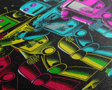 Load image into Gallery viewer, 1950s Style Scifi Robot Art, Art Deco Scifi Poster Art on Canvas, Framed Canvas Print, Game Room Decor
