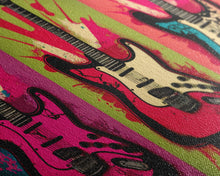 Load image into Gallery viewer, Electric Guitar Pop Art, Instrument Drawings, Framed Canvas Print, Pop Art, Graffiti Splatter Art, Large Living Room Wall Decorr
