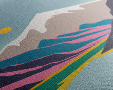 Load image into Gallery viewer, Surrealist Mountain Landscape, Abstract, Framed Canvas Print, Pink Mountains
