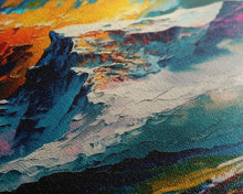 Load image into Gallery viewer, Annapurna III, Mountain Art, Rustic Mountain Landscape Wall Art, Framed Canvas Print, Abstract Oil Painting Print, Mountains of Nepal

