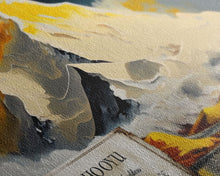 Cargar imagen en el visor de la galería, Cho Oyu, The Turquoise Goddess, Travel Poster, Framed Canvas Print, Mountain Landscape Painting, Original Painting Print
