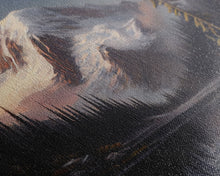 Load image into Gallery viewer, Mountain Canvas Print Wall Art, Mountain Landscape Painting, Mount Rainier, Washington Mountains, Travel  Art, Watercolor Painting
