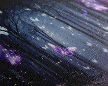 Carregar imagem no visualizador da galeria, Glowing Butterflies, Framed Canvas Print, Fantasy Decor, High Fantasy Canvas Art, Fairy Forest
