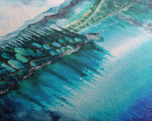 Load image into Gallery viewer, Blue Lake Art | Framed Canvas Print | Blue Lake Painting | Oregon Lake House Decor | Guest Room Landscape Painting | Cascade Lakes Painting
