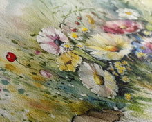 Carregar imagem no visualizador da galeria, Abstract Watercolor Wildflower Meadow Painting, Canvas Print, Colorful Botanical Art Prints, Abstract flower Art, Extra Large Painting
