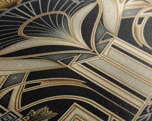 Load image into Gallery viewer, Art Deco Pattern Wall art, Framed Canvas Print, Art Deco, Gold &amp; black art, Geometric art, Office wall art, Abstract art, Original painting
