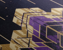 Carregar imagem no visualizador da galeria, Art Deco Pattern Wall art, Framed Canvas Print, Art Deco, Gold &amp; purple art, Canvas art, Abstract art, Office decor, Original painting
