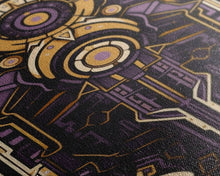 Carregar imagem no visualizador da galeria, Art Deco Pattern Wall art, Framed Canvas Print, Art Deco, Patterns art, Yellow &amp; purple art, Ornament art, Colorful painting, Light colors
