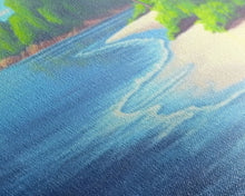 Carregar imagem no visualizador da galeria, Canvas Tropical Beach Wall Art, Seashore, Palm Trees, Island, Beach Scene Art Print, Wall Decor, Green, Panoramic, Wall Art, Canvas Print
