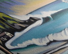 Carregar imagem no visualizador da galeria, Abstract Beach Canvas Art Print, Sea, Ocean, Seascape, Nature, Waves, Beach House Art, Wall Decor, Panoramic, Wall Art, Canvas Print
