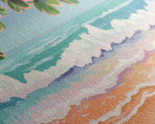 Carregar imagem no visualizador da galeria, Beach Shore Art Canvas Print, Green Leaves, Canvas Beach Wall Art, Ocean Waves, Beach Sand Wall Art, Panoramic, Wall Art, Canvas Print
