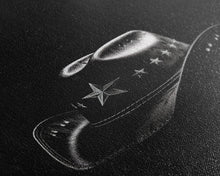 Load image into Gallery viewer, Cowboy Hat Print, Western Wall Art, Black And White, Texas Art, Minimalist Art, Wall Decor, Canvas Art, Wall Art, Framed Canvas Wall Decor
