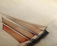 Carregar imagem no visualizador da galeria, Foggy Ocean Wall Art, Ship Painting Wall Decor, Abstract Wall Decor, Panoramic Wall Decor, Canvas Print, Wall Art, Framed Canvas Art
