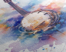 Load image into Gallery viewer, Banjo Gift, Banjo Wall Art Canvas Print, Country Music Art, Guitar Art, Banjo Poster Print, Banjo Gifts, Musical Art, Southern Music Decor
