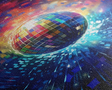 Load image into Gallery viewer, Galaxy Disco Ball, Framed Canvas Print, Music Studio Decor, Graduation Gift

