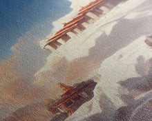 Carregar imagem no visualizador da galeria, Buddhist temple wall art, canvas print, abstract Tibetan temple wall decor, Buddhist home decor
