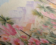 Cargar imagen en el visor de la galería, Flower Wall Art, Desert Landscape Wall Art, Mountain Art, Palm Trees Art, Tropical Art, Panoramic Art, Wall Art, Canvas Art, Landscape Art
