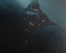 Cargar imagen en el visor de la galería, Cool Scifi Wall Art, Scifi Art, Framed Canvas Print, The Space Cruiser, Gull Wing Space Ship, Unique Art, Alien Wall Art
