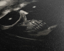 Load image into Gallery viewer, Glowing Eyes Grim Reaper, Spooky Halloween Canvas Art, Framed Canvas Print, Halloween Wall Decor, Skull Portrait
