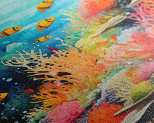 Load image into Gallery viewer, Under The Sea, Canvas Print, Wall Art, Vertical Art, Ocean Nursery Art, Nautical Wall Art, Home Decor Prints, Gift For Friend, Dorm Room Art
