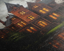Load image into Gallery viewer, The Haunted House, Framed Canvas Art, Painting Of Haunted Victorian Mansion, Dark Academia, Halloween Decorations, Halloween Art
