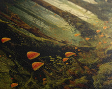 Carregar imagem no visualizador da galeria, Forest Wall Art, Mushroom Art Print, Trees Art, Canvas Print, Wall Art, 3 Piece Wall Art, Modern Home Decor, Above Bed Art, Indie Room Decor
