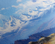Load image into Gallery viewer, Framed Rocky Mountains 3 Piece Canvas Prints, Rockies Painting, Mountain Landscape Oil Painting, Large Wall Art, Centerpiece Art
