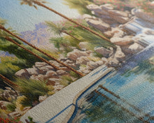 Load image into Gallery viewer, Desert Wall Art, Palm Trees Art, Oasis Print, Lake Art, Canvas Print, Wall Art, 3 Piece Wall Art, Thank You Gift, Above Bed Art, Travel Art
