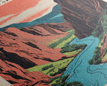 Carregar imagem no visualizador da galeria, Black Canyon Of The Gunnison National Park Travel Art, National Park Art, Minimalist Travel Art, Midcentury Modern Style Landscape Painting
