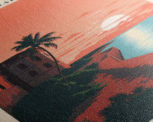 Load image into Gallery viewer, Dry Tortugas National Park FloridaTravel Art, National Park Print, Minimalist Travel Art, Midcentury Modern Style Landscape Painting
