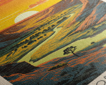 Carregar imagem no visualizador da galeria, Theodore Roosevelt National Park Travel Art, National Park Print, Minimalist Travel Art, Midcentury Modern Style Landscape Painting
