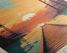 Cargar imagen en el visor de la galería, Congaree National Park South Carolina Travel Art, National Park Print, Minimalist Travel Art, Midcentury Modern Style Landscape Painting
