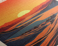 Load image into Gallery viewer, Death Valley National Park Travel Poster Print, Canvas Print Wall Art, California Travel Art, Midcentury Modern Travel Decor, MCM Wall Art
