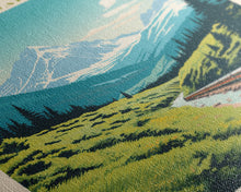 Carregar imagem no visualizador da galeria, Glacier National Park Travel Poster Art, Canvas Print Wall Art, Montana Travel Art, Midcentury Modern Travel Decor, MCM Wall Art
